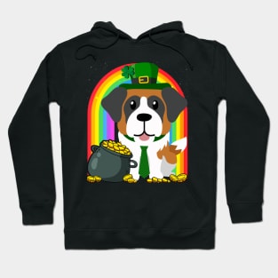 Saint Pierre Rainbow Irish Clover St Patrick Day Dog Gift design Hoodie